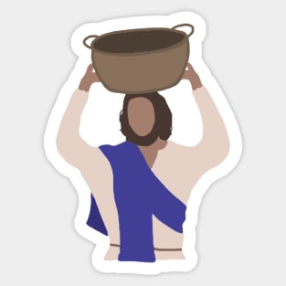 Jesus Feeds Five Thousand Faceless Minimalist Color Block Sticker